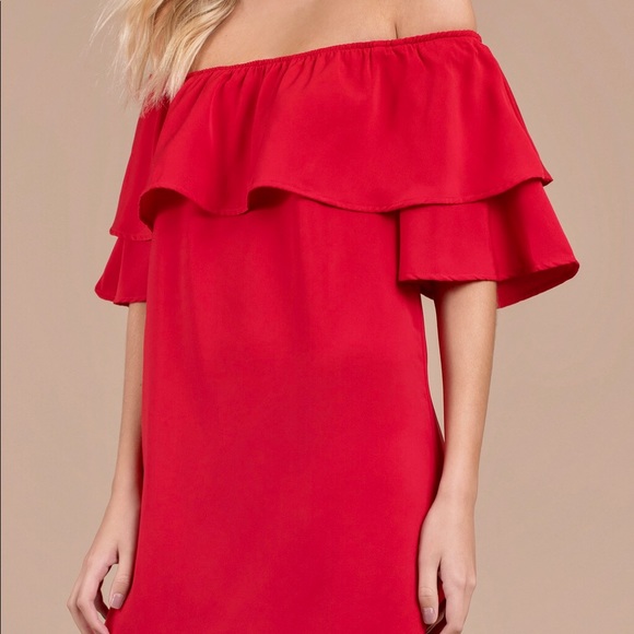 TOBI “Show Red Off Shoulder Dress” - Picture 4 of 8